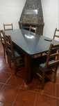 Mesa de madeira com marmore