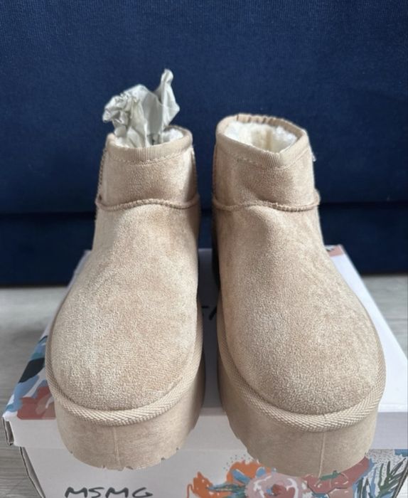 Buty sniegowce botki emu bezowe