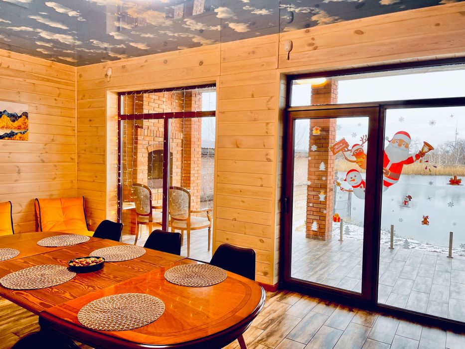 Лазня на дровах, власний берег