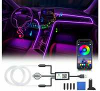 OMECO Taśma LED do wnętrza samochodu USB, 5 V, 4 m, 5050 RGB
