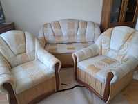 Sofa rozkl.2 fotele komplet stan idealny