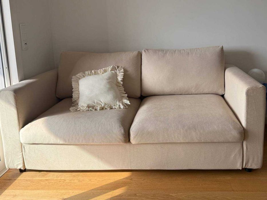 Sofá-cama 2 ligares bege em ótimo estado VIMLE Ikea
