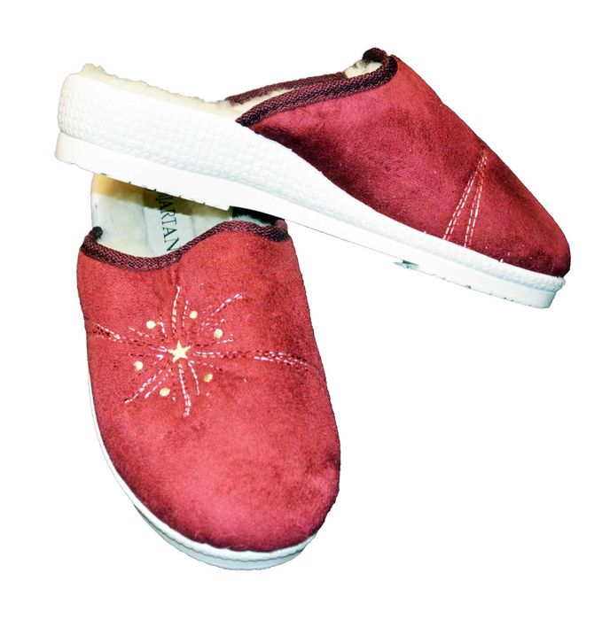 Pantofle damskie wygodne eleganckie ciepłe podeszwa PU rozm.40