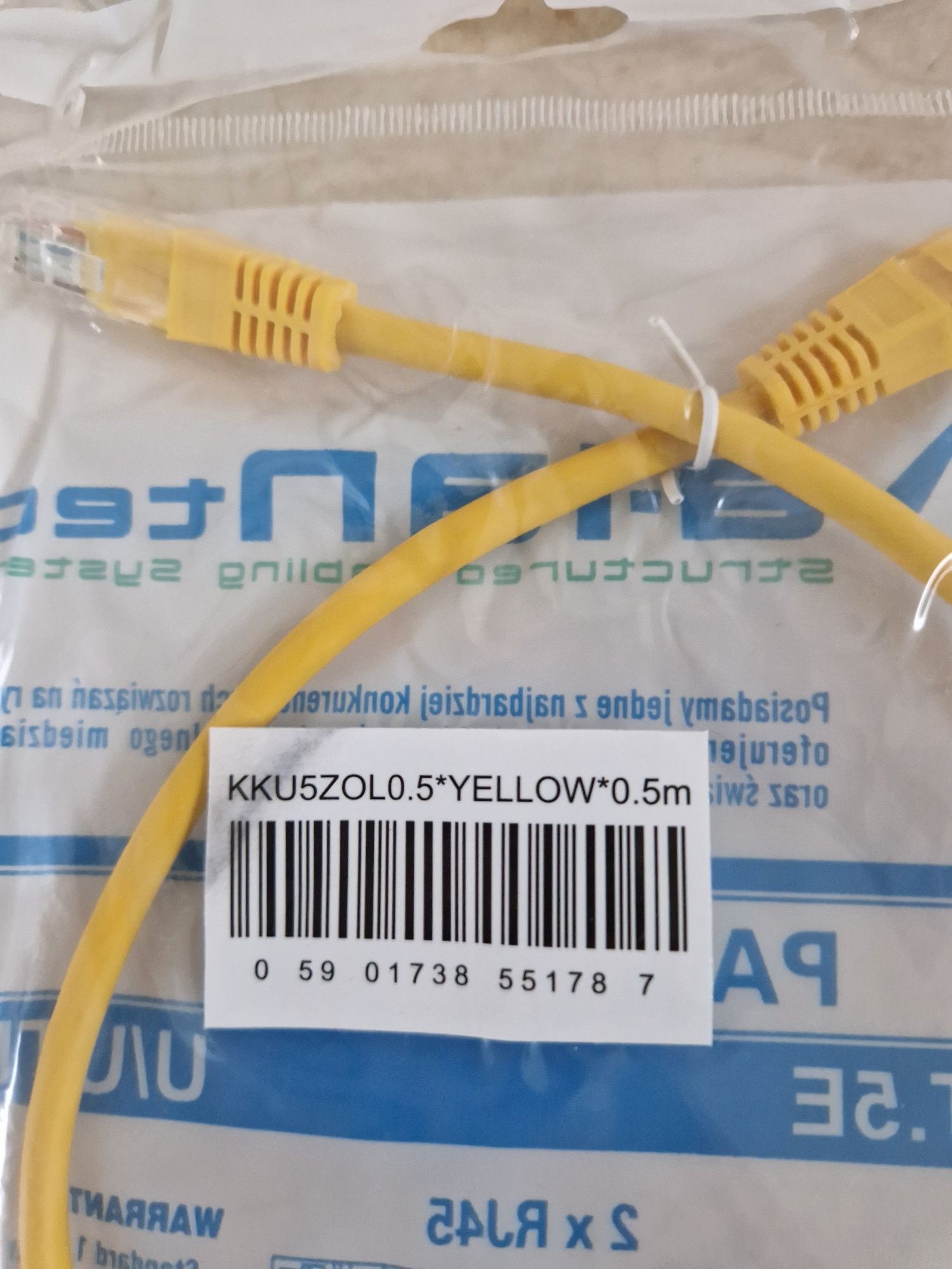 Kabel sieciowy internetowy LAN RJ45 0,5 mb