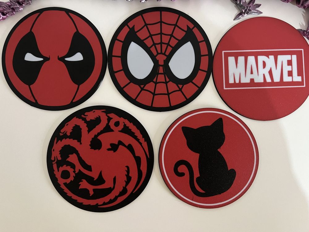 Bases para copos | Marvel | GOT | Coasters - 3D