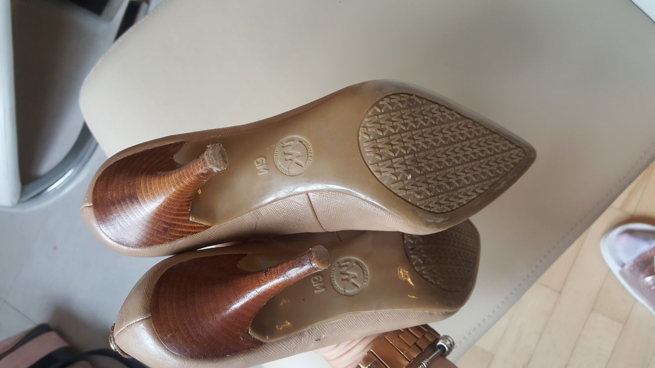 Michael Kors oryginalne czolenka szpilki 36/37 beżowe skora skórzane