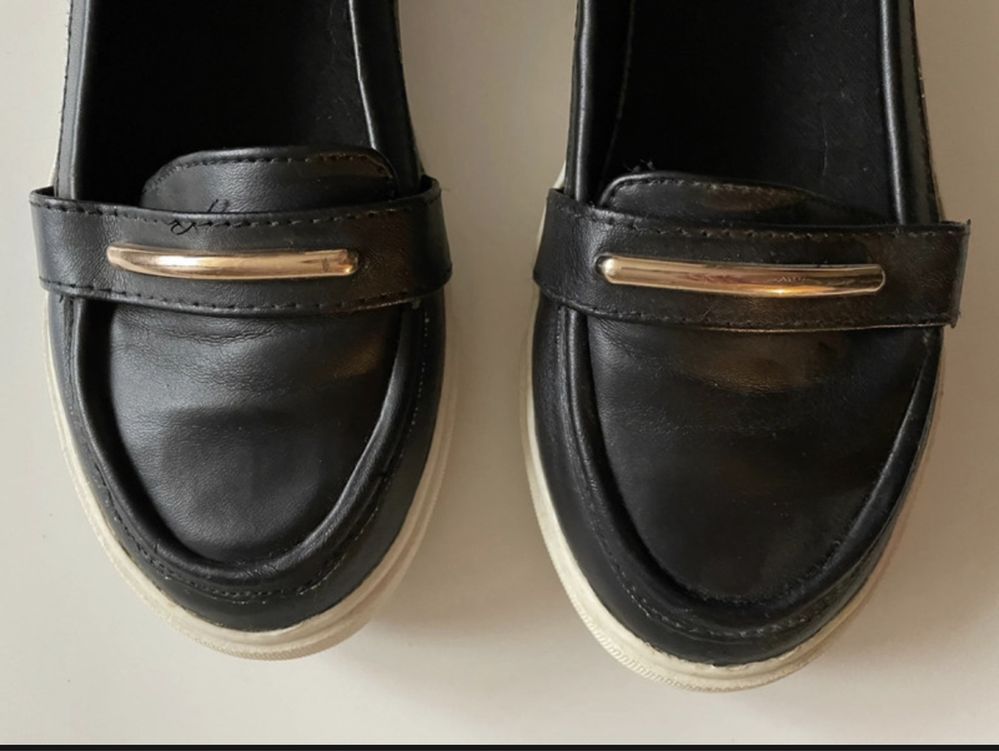 czarne loafersy damskie 38