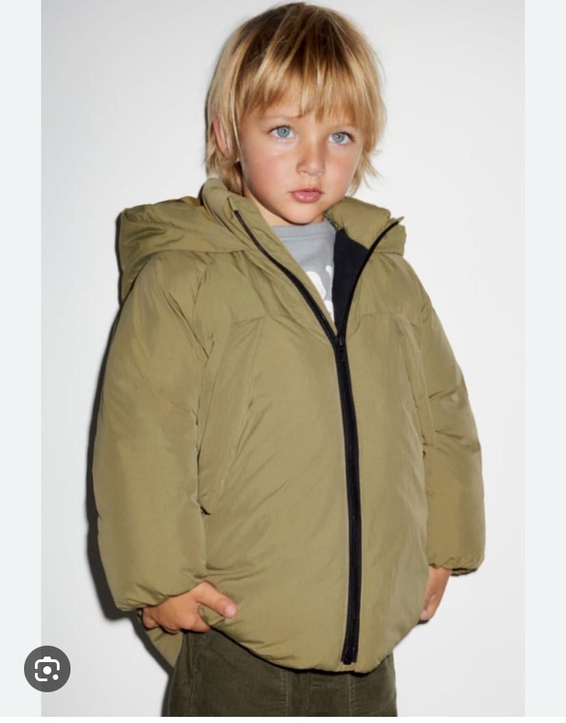 Płaszcz ocieplany Zara roz 98 kurtka zimowa kolor khaki parka