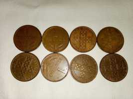 8 moedas circuladas de 1 escudo