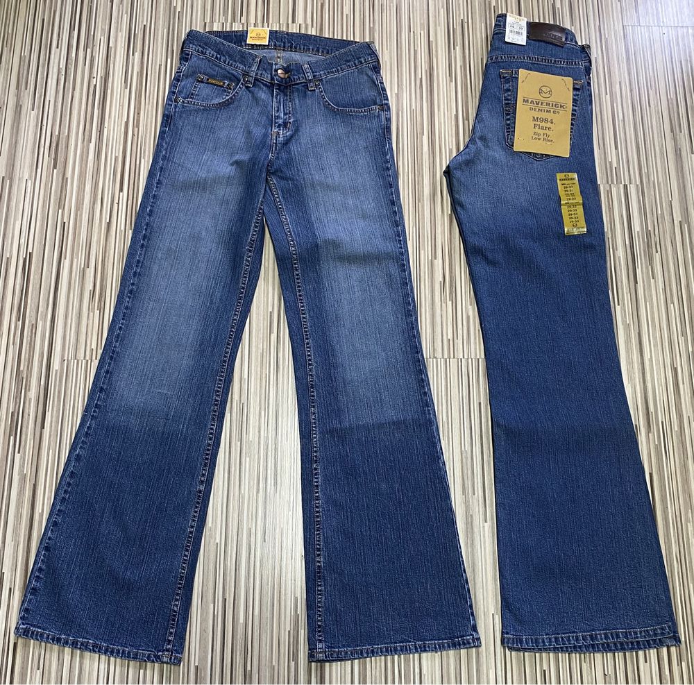 Spodnie damskie jeans 29/33 pas 72 cm komplet 2 pary Lee dzwony nowe