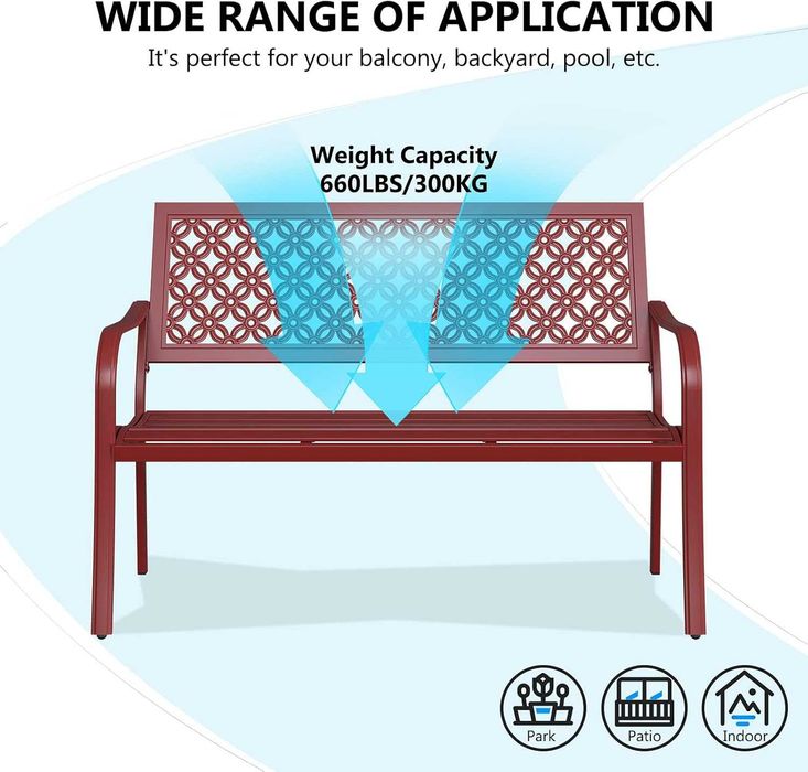 Nowa metalowa ławka ogrodowa / fotel / krzesło / GRAND PATIO !A3352!