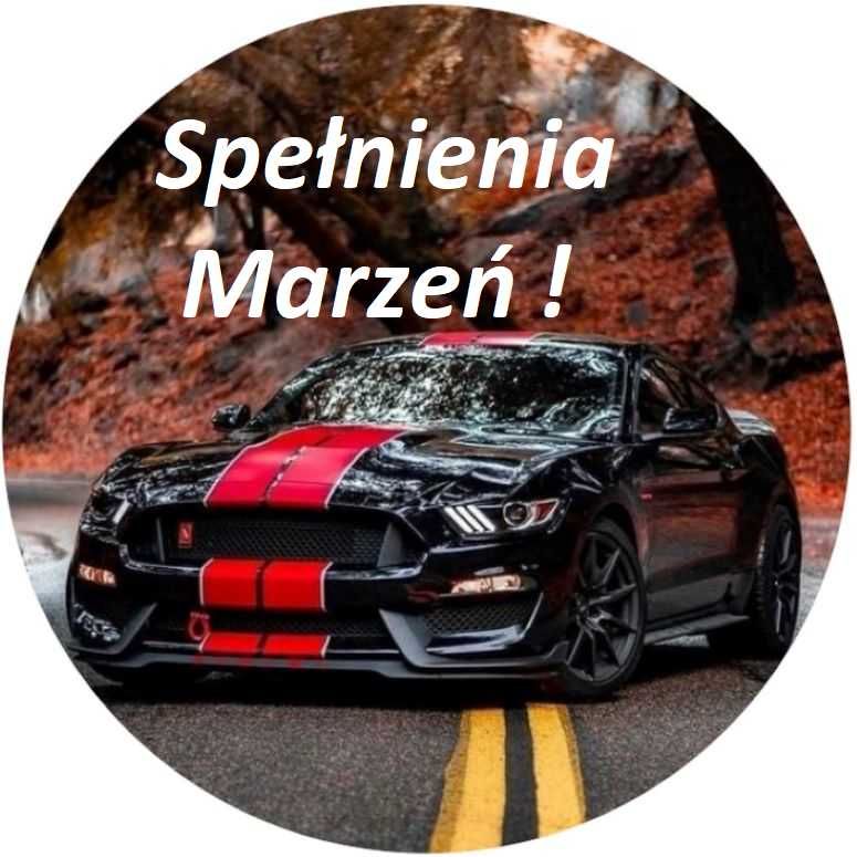 Opłatek na tort Urodziny Ford Mustang Auto Samochód Logo