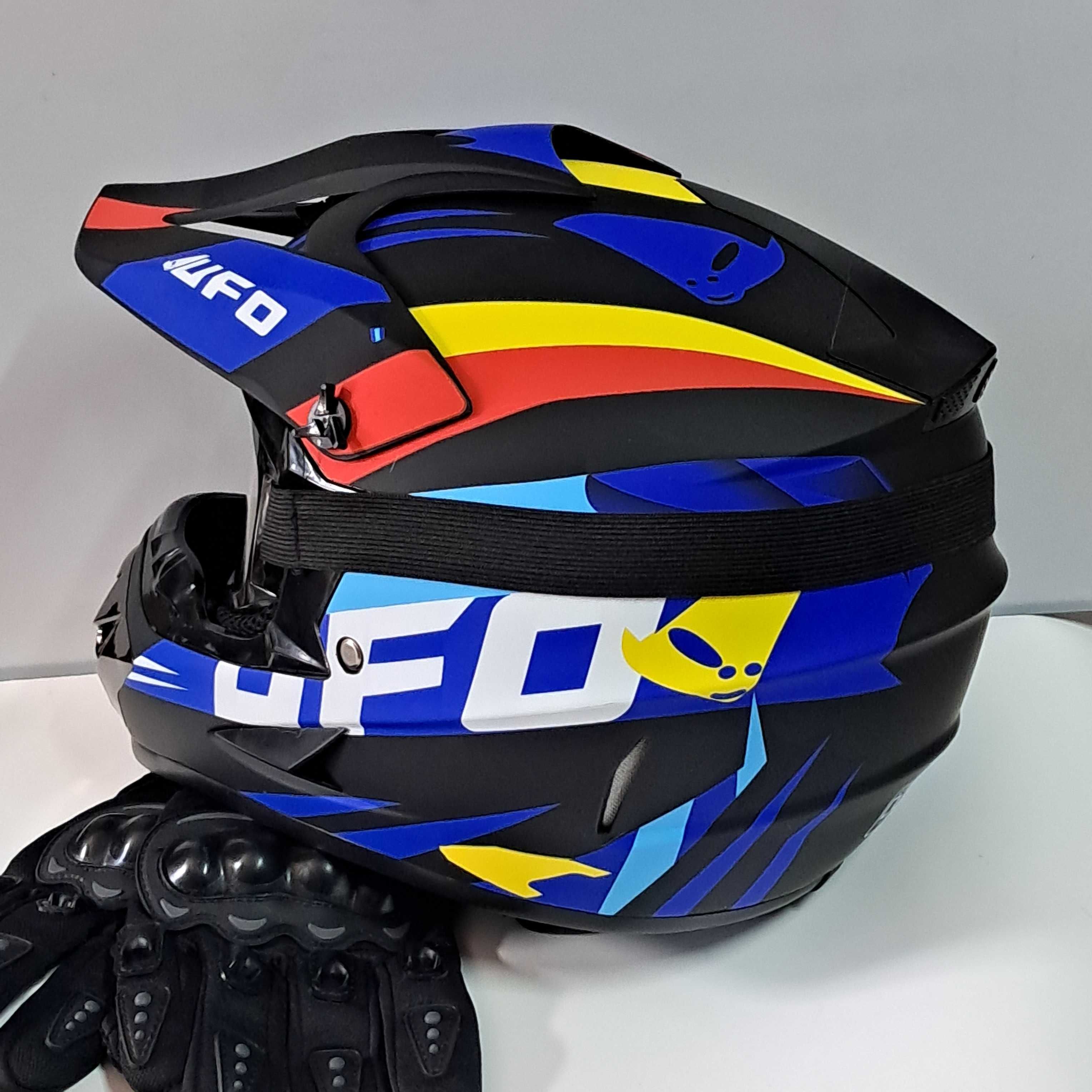 Мото шлем UFO Street Bicke  с очками и перчатками в комплекте