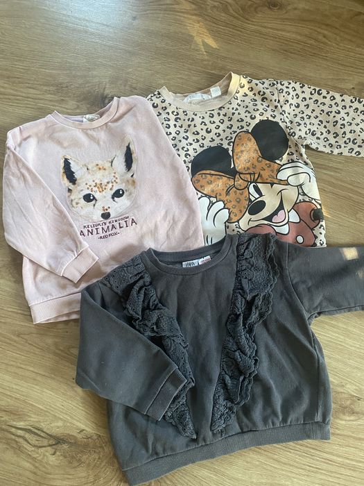Zestaw 3bluz-110/116 cm dziewczynka zara h&m