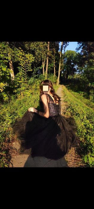 Платье миди чёрное