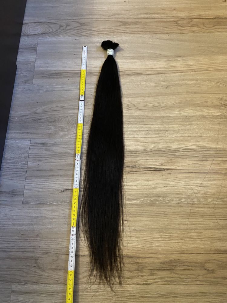 Włosy naturalne polskie dziewicze kitka 73cm brąz