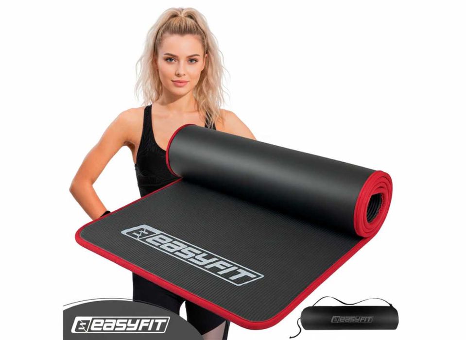 Килимок для йоги та фітнесу EasyFit NBR 10мм з кантом і чохлом