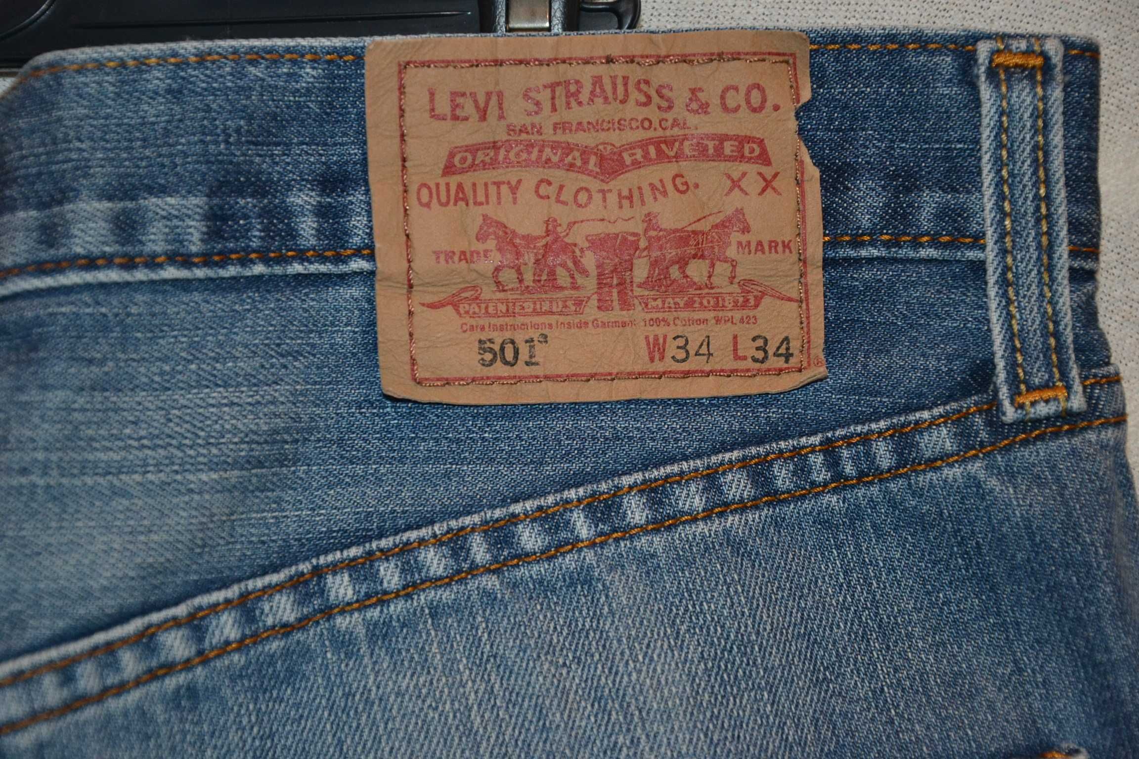 LEVIS 501 Jeans Spodnie Męskie W34 L 34 Dżinsy Oryginał Super Stan
