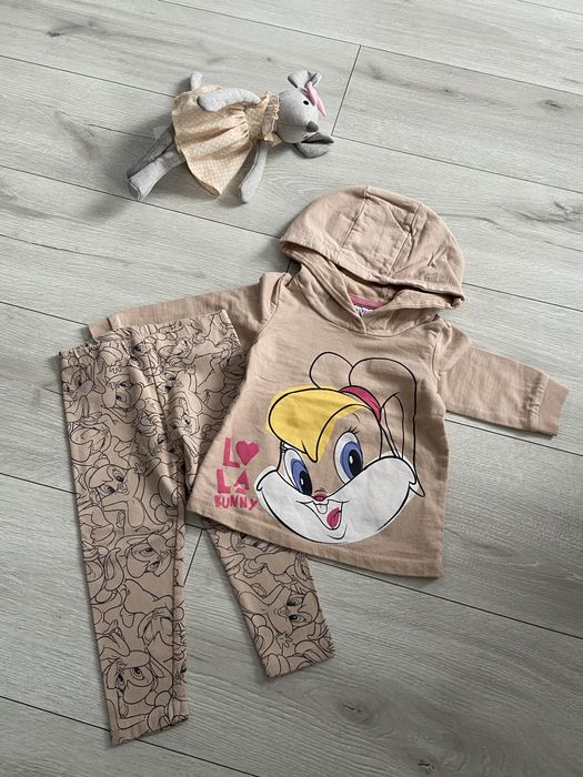 Zestaw dla dziewczynki bluza legginsy rozmiar 80