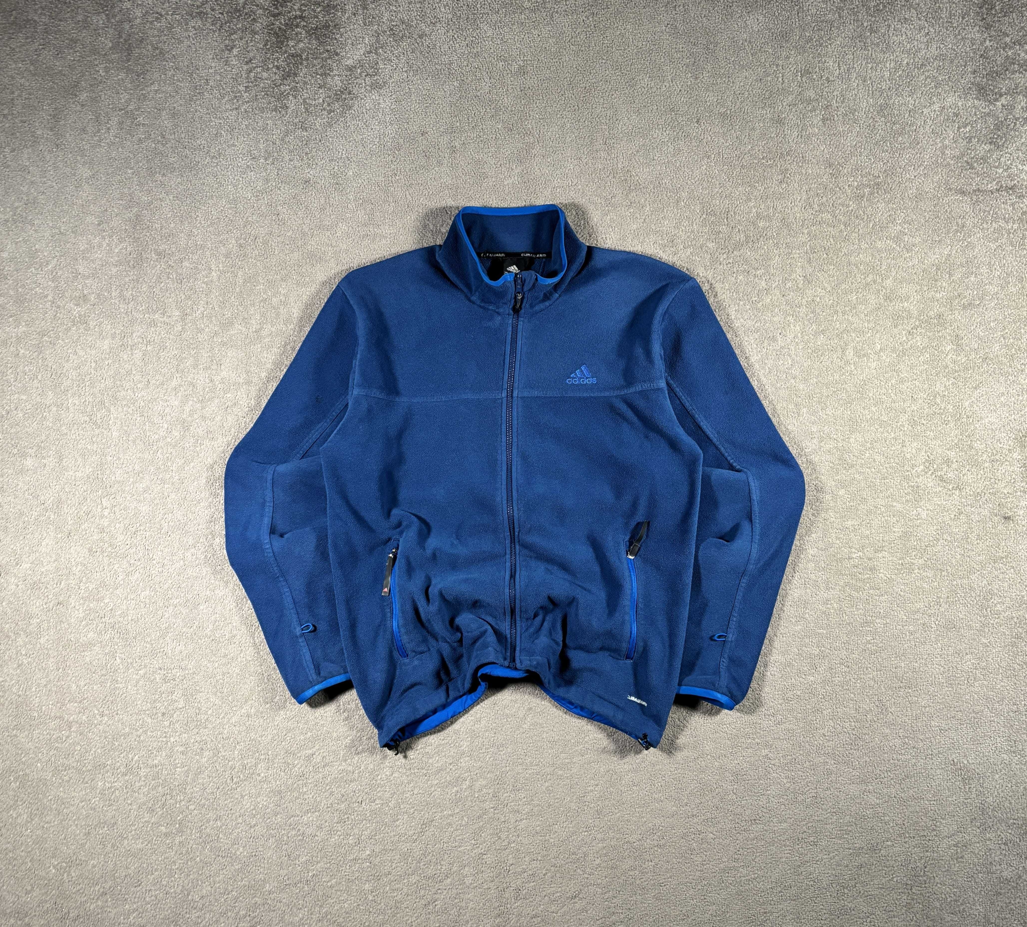 Polar Adidas L Granatowy Vintage Climacool Ciepły Rozpinany