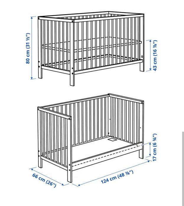 Дитяче ліжко IKEA Gulliver 60×120 см (Німеччина) + матрац і ковдра