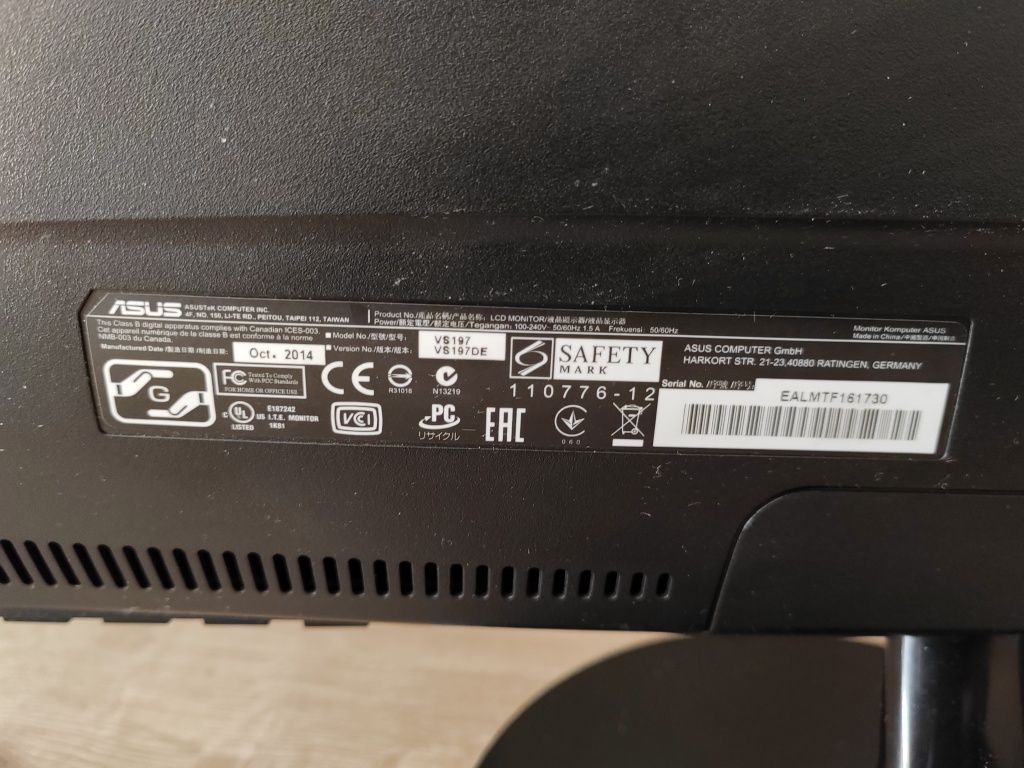 Monitor Asus VS 197DE