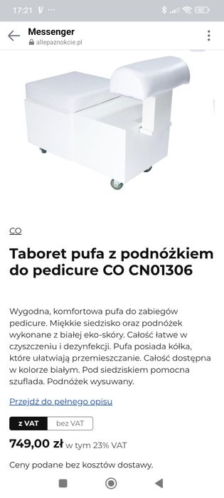 Podnóżek mobilny do pedicure
