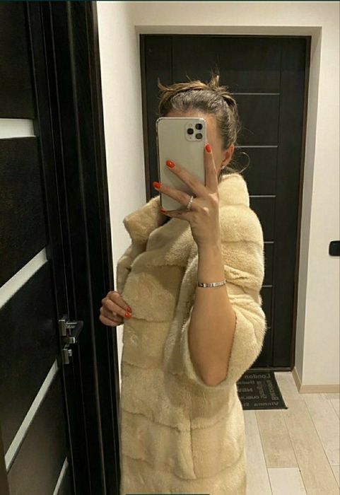 Шуба норкова шубка шанель плюшева S-M