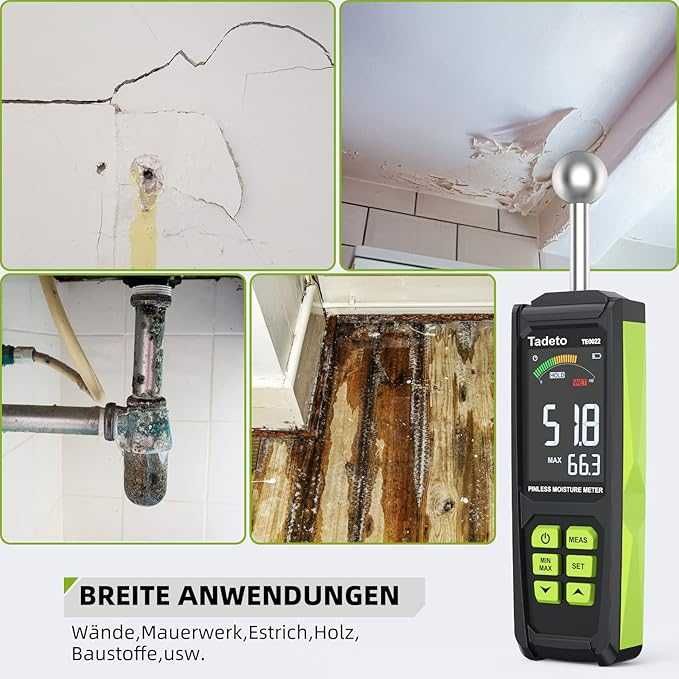 Вимірювач вологості Tadeto TE0022 з глибиною аналізу 20-40 мм