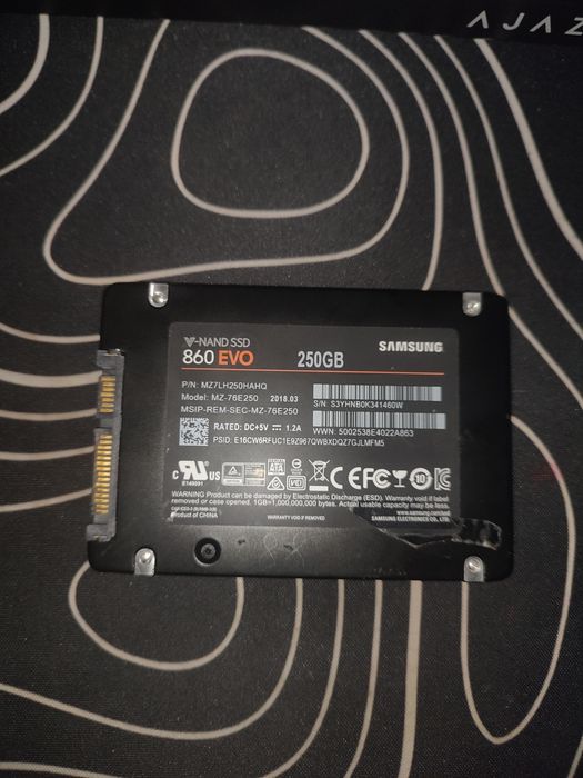 SSD 250Gb Sata 2.5 MLC Samsung 860 EVO MZ-76E250 MZ-76E250BW 88%