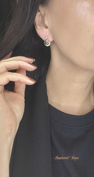 Złote kolczyki p.585/2,80g  ażurowe łezki