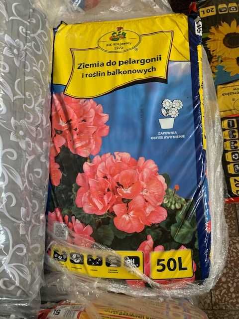 Ziemia do kwiatów uniwersalna różne rodzaje rozmiary pelargonia