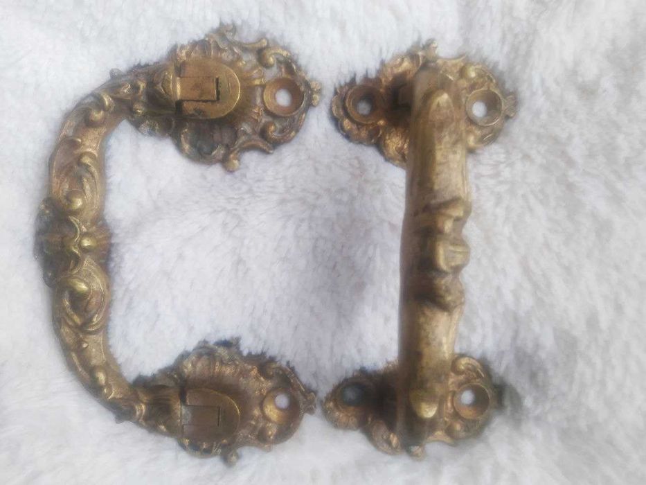 Комплект антикварных бронзовых ручек от пианино XIX века, оригинал