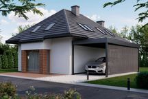 Carport 6x3,5m, wiata stalowa, wiata garażowa przyścienna, zadaszenie