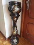 Vaso vintage de porcelana oriental com coluna.