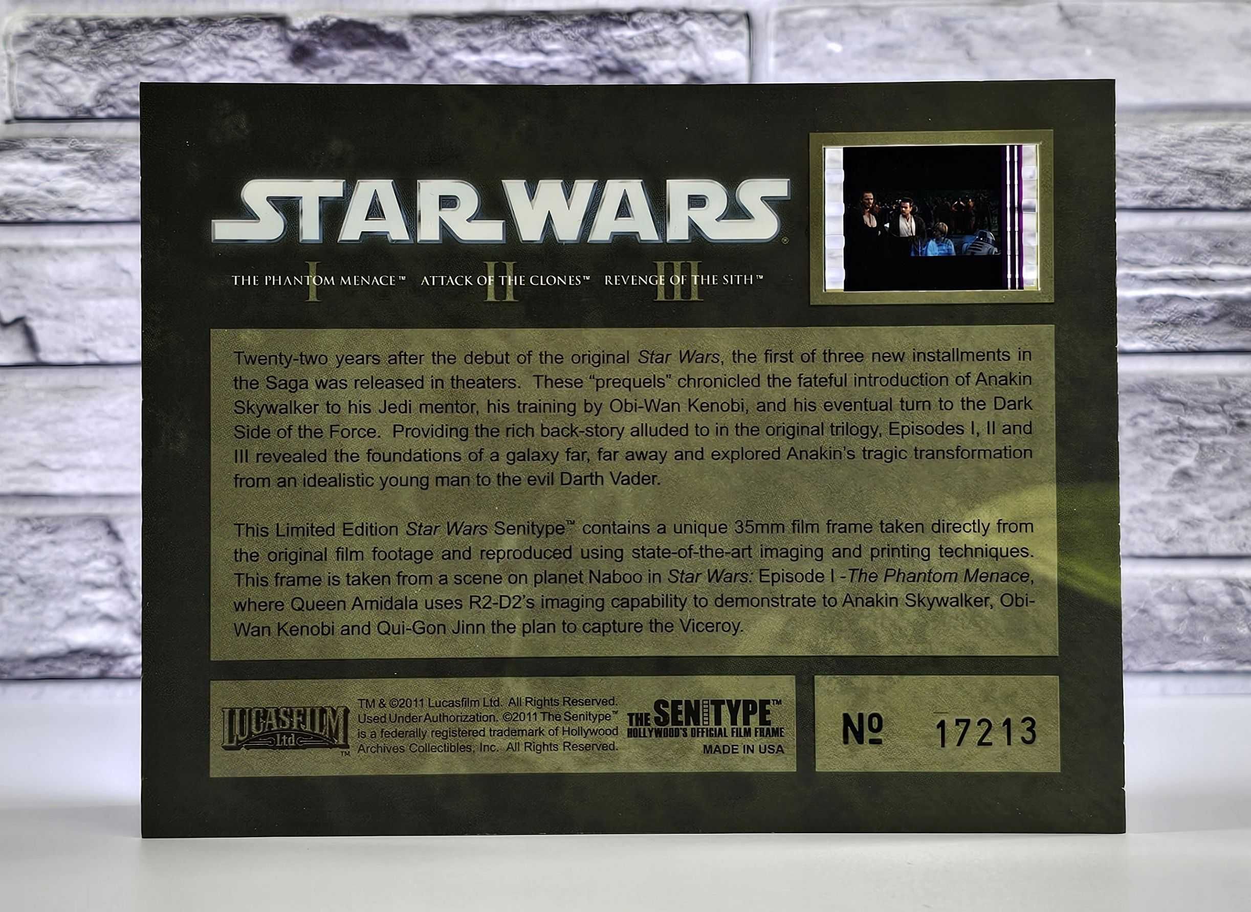 Star Wars Oryginalna klatka premierowej taśmy filmowej Gwiezdne Wojny
