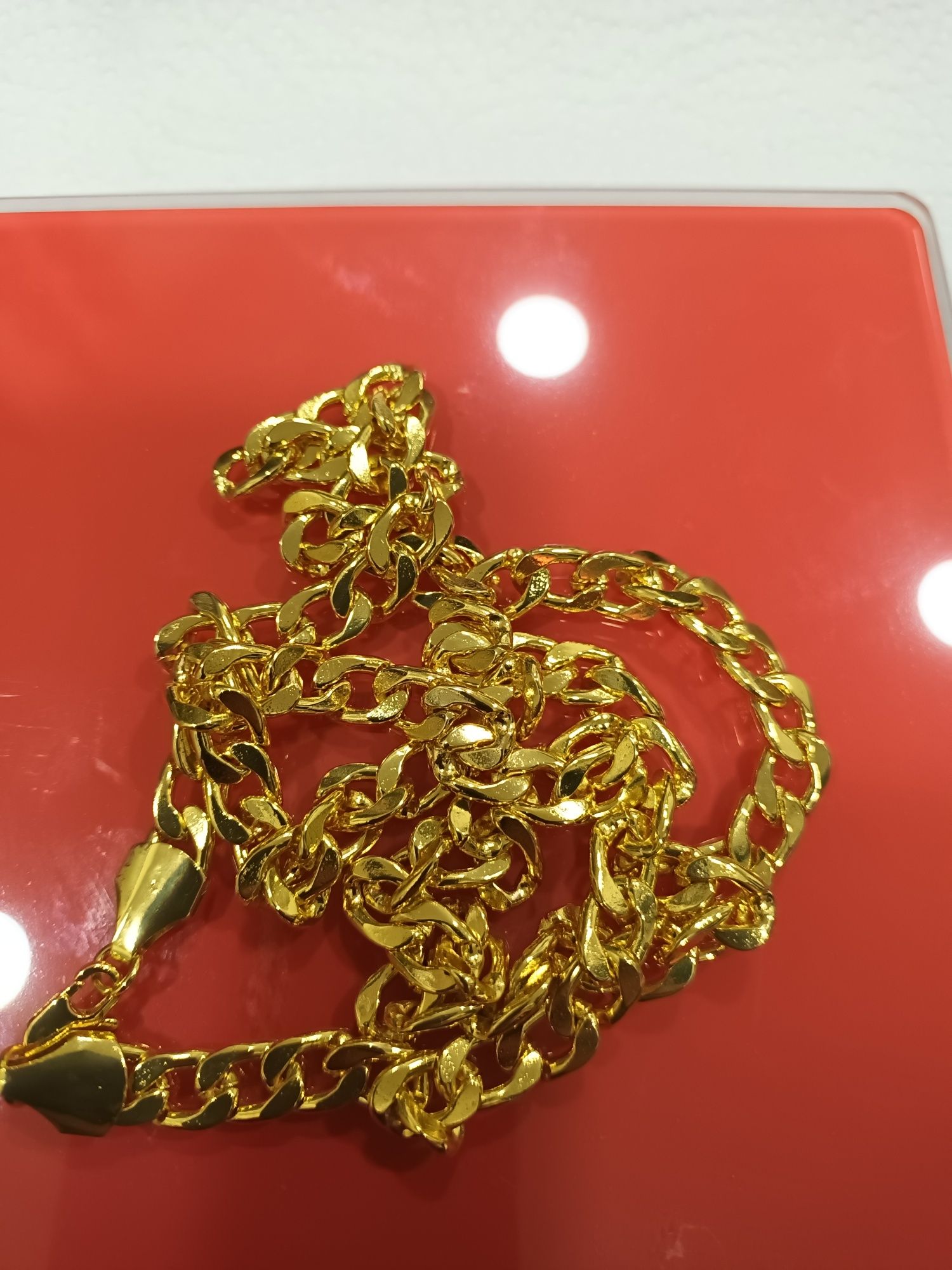 60€ Novo cordão 60 cm e pulseira 20 cm banhado a ouro 24k