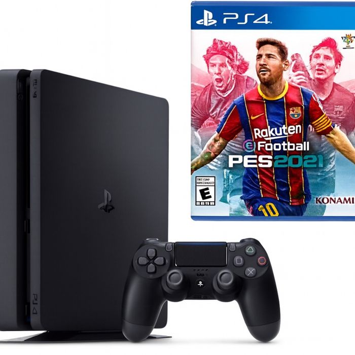 PS4 Slim 500GB com Caixa e PES 2021 Atualizado, Excelente Estado