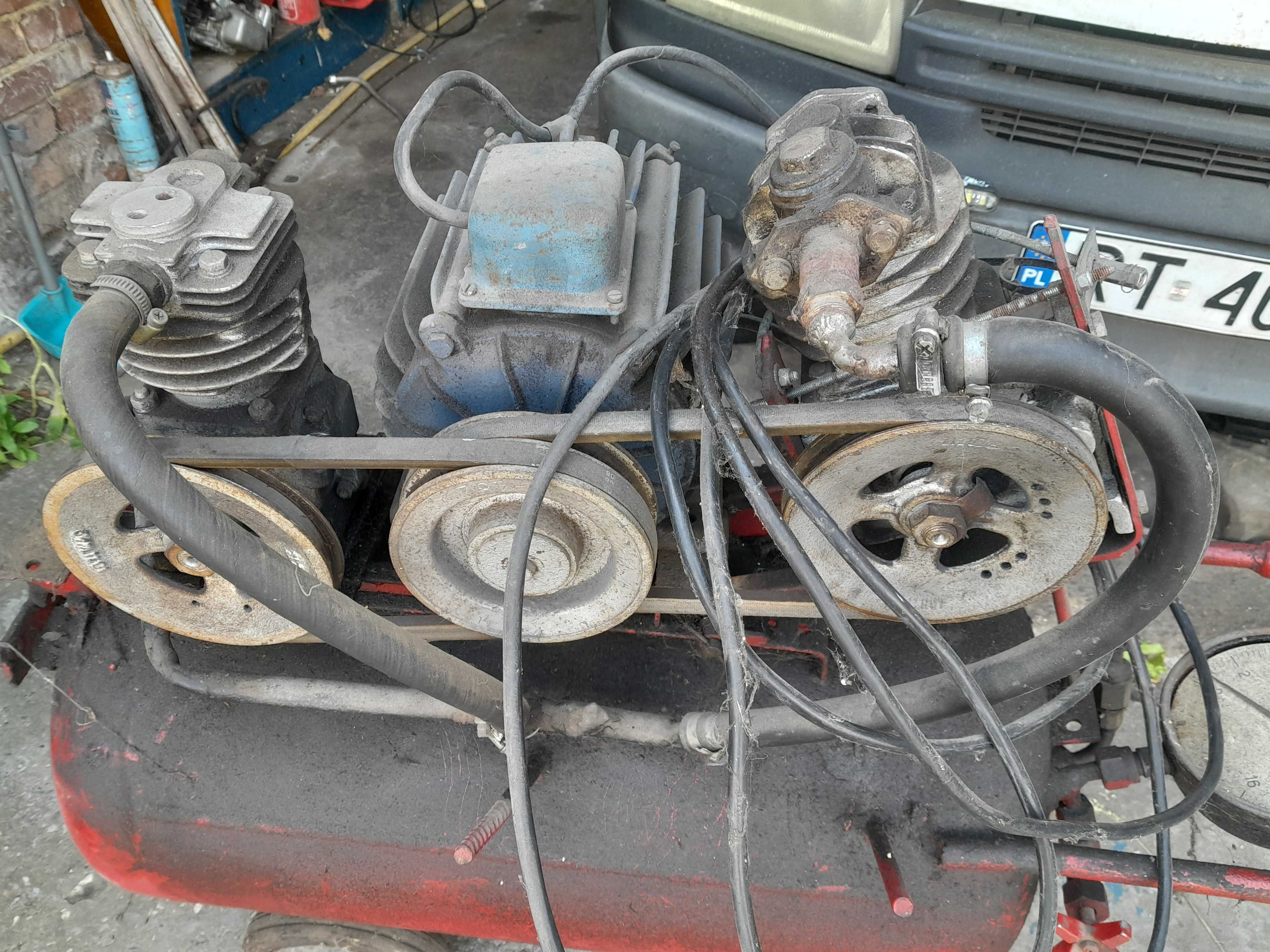 Kompresor 120l,silnik 3.5KW,Butla kolejowa 120l i dwie sprężarki.
