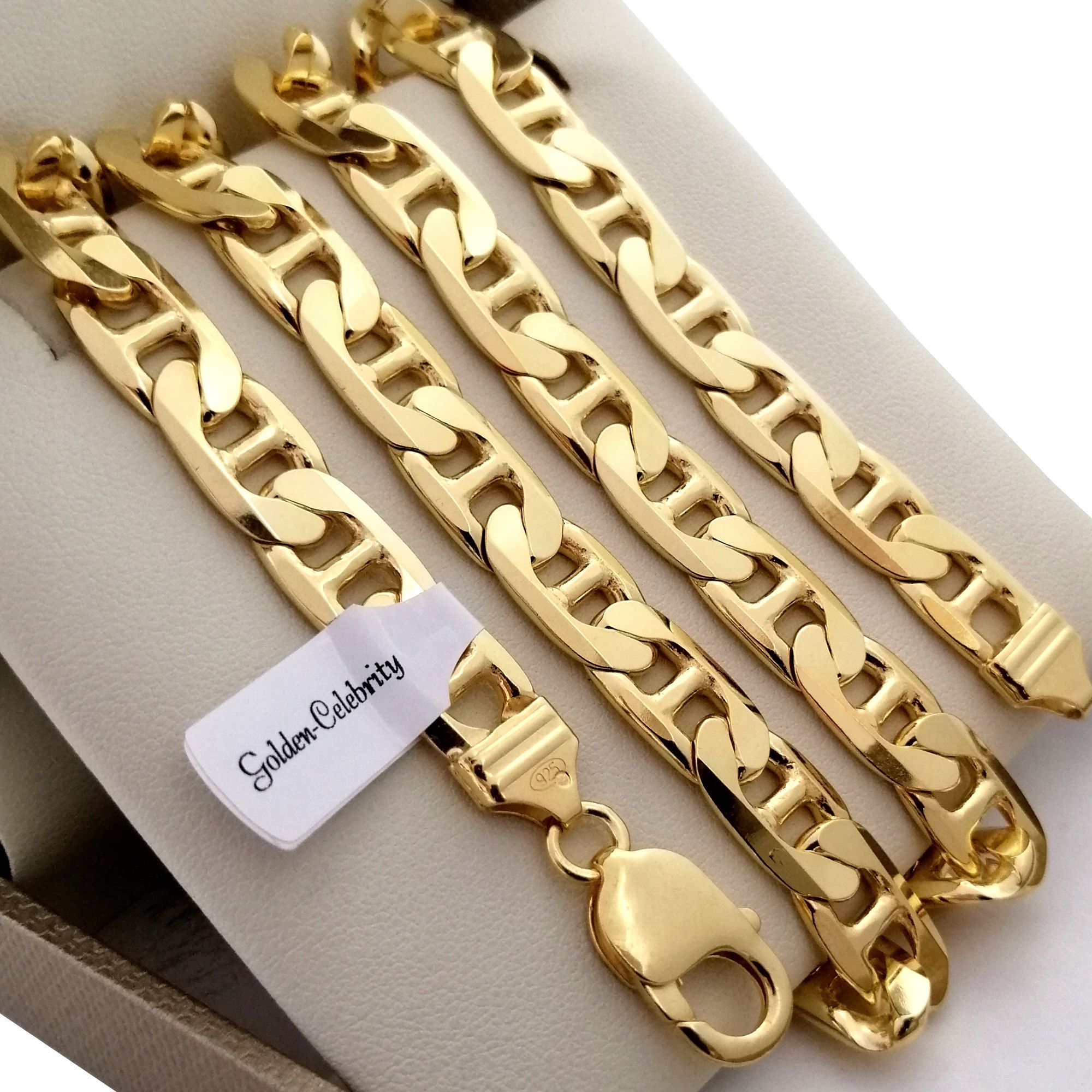 Złoty Łańcuszek Męski Gucci Pełny 9 mm pr. 925+585