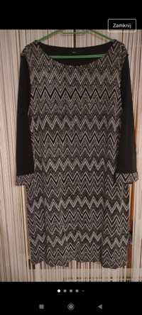 czarno-srebrna sukienka na podszewce firmy M&Co rozmiar 16