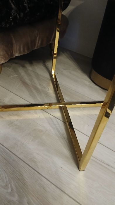 Stolik kawowy gold chrom