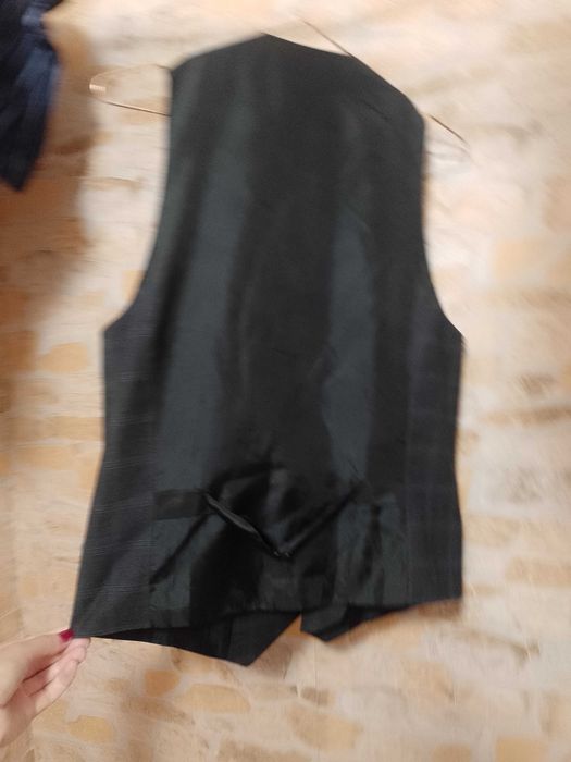 (M) H&M/ Dwurzędowa kamizelka garniturowa w kratę z Londynu, NOWA