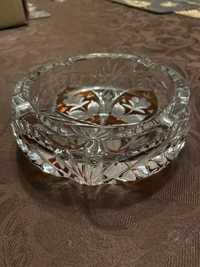 Kryształ popielnica kryształowa popielniczka brązowa