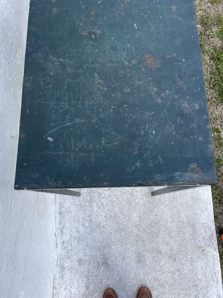 Mesa em ferro com duas gavetas Vintage