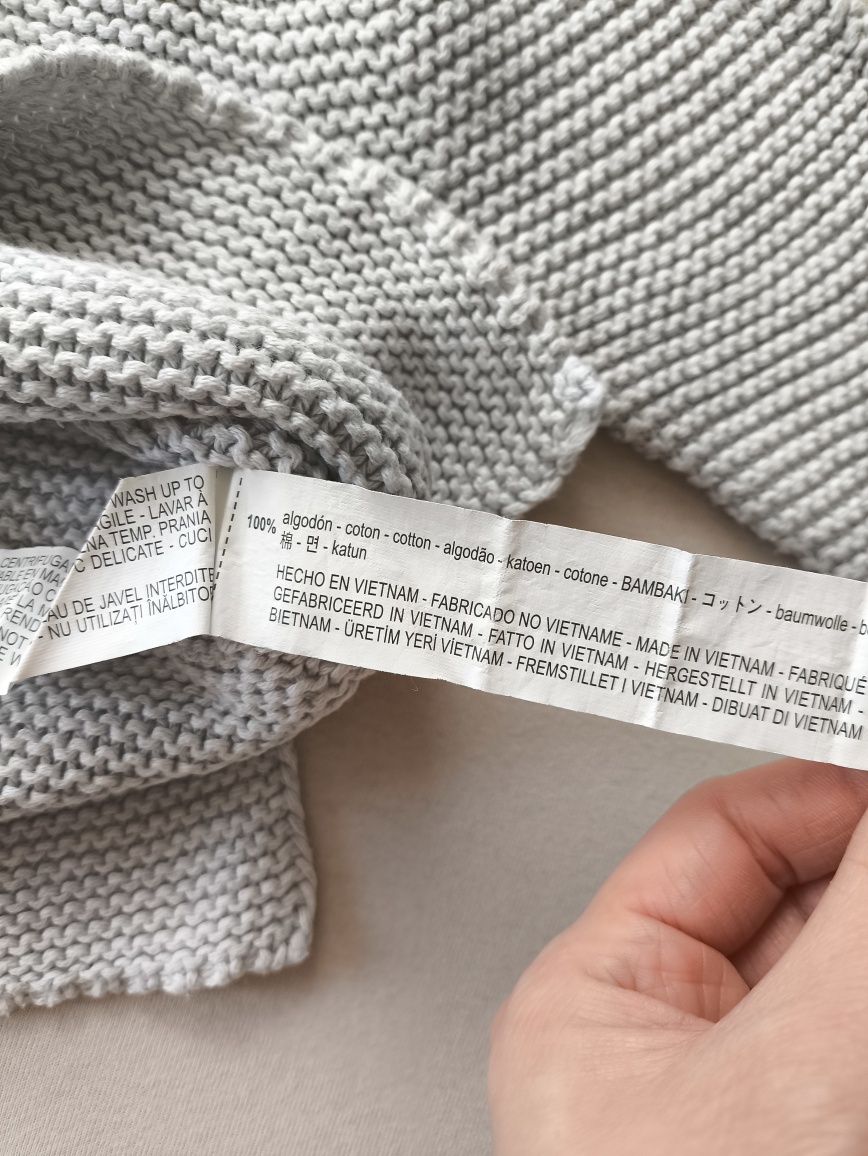 Bawełniany Sweterek sweter pleciony r.74