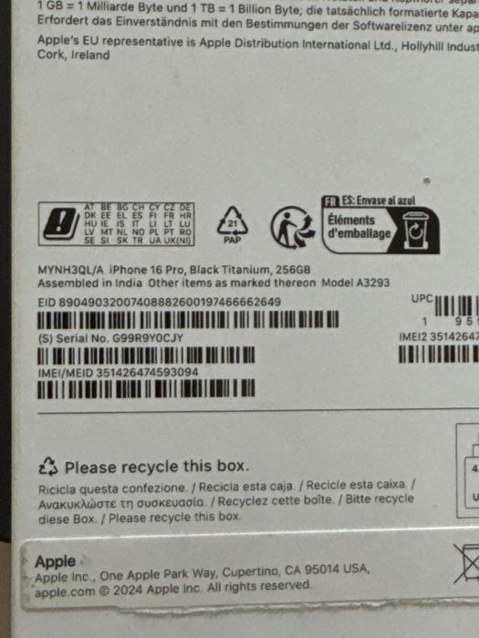 Iphone 16 Pro 256 Gb Black Titanium