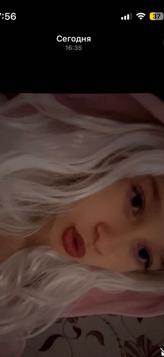 БІЛА ПЕРУКА зі штучного кучерявого волосся