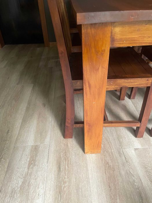 stół i 6 krzeseł kolonialne  drewno egzotyczne