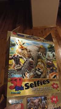 Puzzle 3D, selfie zwierząt, 63 szt. AFRICA